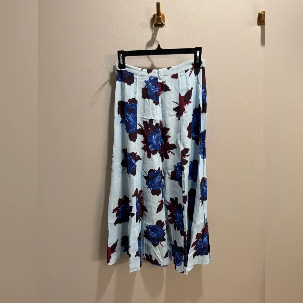 New Erdem Rossini Rose Ice Blue Long Panel Skirt Size 4 - Picture 3 of 5